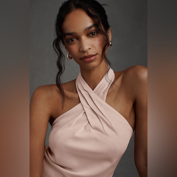 Anthropologie BHLDN Ruby Formal Cocktail Maxi Dress In CHAMPAGNE Size 12 NWOT - Picture 3 of 16